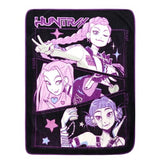 HUNTRX Kpop Demon Hunters Super Soft Fleece Throw Blanket, Purple and Black, 46x60 Inch
