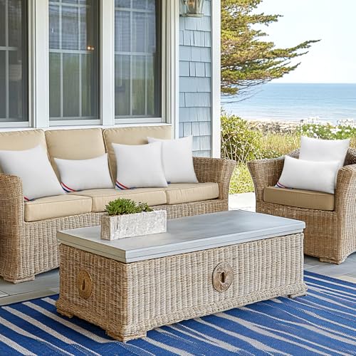 MIULEE Outdoor Pillows Pack of 2 18x18 Inch Outdoor Pillow Inserts Waterproof Decorative Throw Pillow Inserts, Square Water Resistant Pillow for Garden Couch Furniture