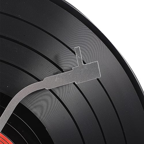 Musical Black Vinyl Record Wall Clock Battery Operated Music Room Decor Decoration Art Hanging Clocks- 11.81inch