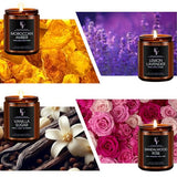 Scented Candles for Home Scented Aromatherapy Candles, 4 Pack 28 Oz Soy Wax Candle Gift Set Valentine's Day Gift for Women Men (Lavender/Vanilla//Sandalwood Rose/Moroccan Amber)