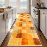Washable Hallway Runner Rug, Non Slip Kitchen Rugs, Orange 3x10 Ft