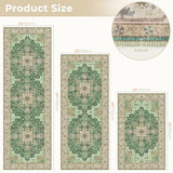3 Piece Kitchen Rugs Sets with Runner, Washable Non Slip Soft Boho Kitchen Mats, Low Pile Stain Resistant Carpet for Hallway, Laundry Room, Entryway, Home Decor(20"x32"+20"x48"+20"x59", Green Beige)