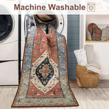 Boho Long Rugs for Hallway, 2.5x12 Carpet Runners for Hallway 12ft Ultra Thin, No Shedding Printed Long Kitchen Stair Runner Rug for Bedroom Bathroom