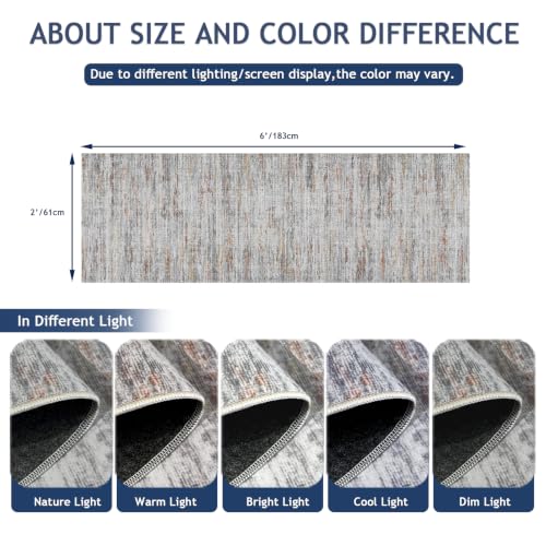 Washable Runners for Hallway 2x6 Runner Rug,Ultra-Thin Kitchen Runner Rugs,Non-Slip Backing Entryway Rug Runner,Abstract Carpet for Hallways,Bedroom,Dining,Laundry Room