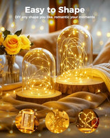 btfarm 12 Pack Fairy Lights Battery Operated, 7FT 20 LED Mini String Lights Waterproof Silver Wire for Mason Jars Centerpiece Table Crafts Bedroom Christmas Decoration, Warm White