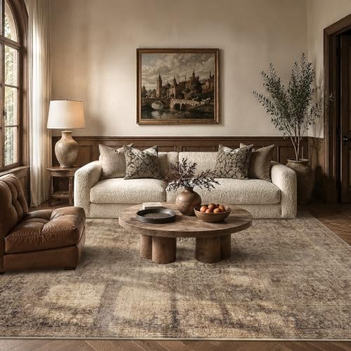 HelloTree 6x9 Vintage Washable Non-Slip Dining Room Area Rug