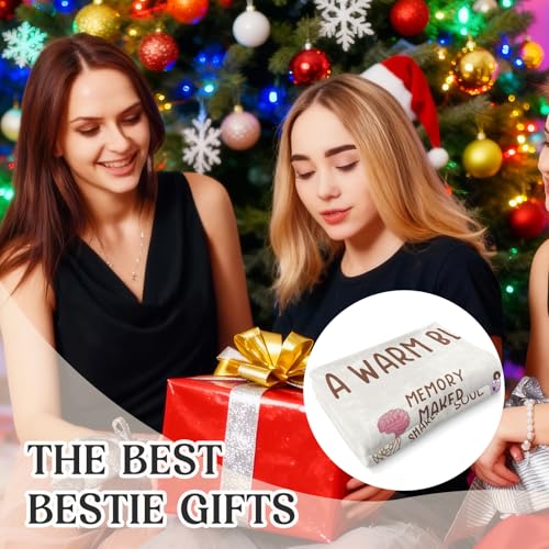 Nuowagify Best Friend Birthday Gifts for Women, Bestie Gift for Women, Friendship Gift for Woman, BFF - Galentines Day Gifts, for Friends, Best Friend Blanket 60"x 50"- White