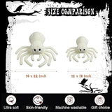 YRXRUS Halloween Spider Pillows, Spider Shaped Throw Pillow for Happy Halloween Decoration, White Plush Gifts, Extra-Large 16x22 in Cute Soft Rabbit Fur Pillow for Fall Pillows