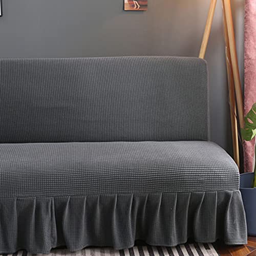 Printed Armless Futon Slipcover Stretch Futon Sofa Bed Cover Non-Slip Without Armrests Protector Machine Washable Futon Couch Slipcover -A-Small (120-140cm)