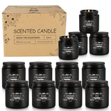 Howemon Scented Candle Set 12 Pack,Black, Candle for Home Scented, Odor Eliminating, Stress Relief, Long Lasting Soy Wax Gift Set