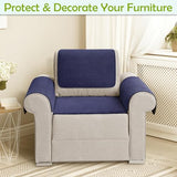 Couch Arm Covers, Sofa Arm Covers, Waterproof Armrest Cover for Sofa, Armchair, Loveseat, Non-Slip Recliner Arm Cover, Sofas Headrest Cover, Arm Chair Covers Set of 2 (Navy Blue, 24"×20")