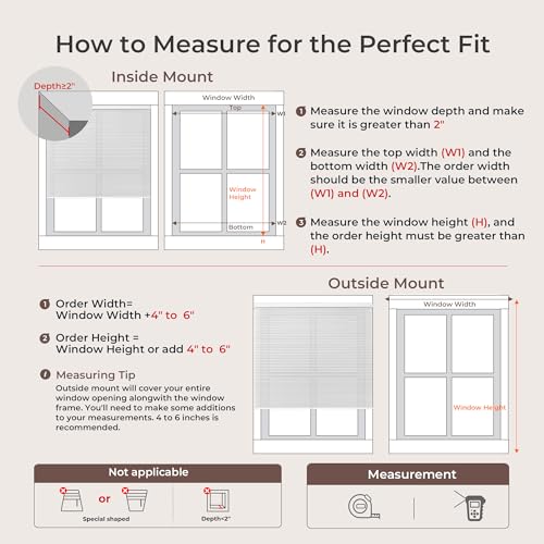 Allesin Cordless Blackout Cellular Shades, Honeycomb Blinds for Windows, Thermal Insulated & Noise Dampening, Room Darkening Window Coverings for Bedroom & Nursery, Gray, 36" W x 64" H