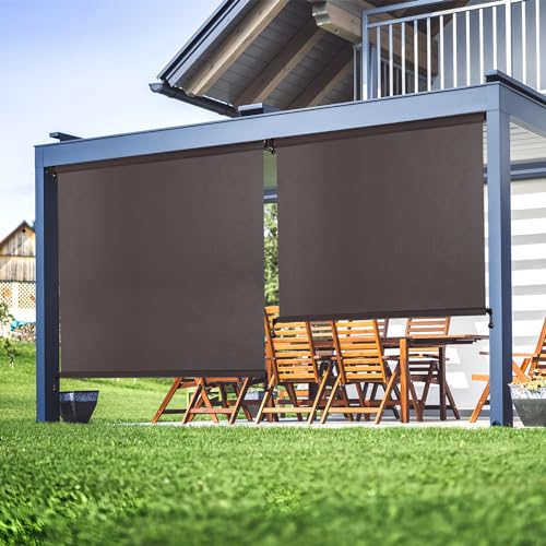 New Bungee kit + end caps Universal Replacement Mounting Brackets of Exterior Sun Shades Outdoor/Indoor Roller up Blinds (Brown, 2pack)