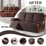 KinCam 100% Waterproof Recliner Loveseat Cover with Console X1, Recliner Couch Covers X1, Recliner Chair Covers X1(Chocolate)