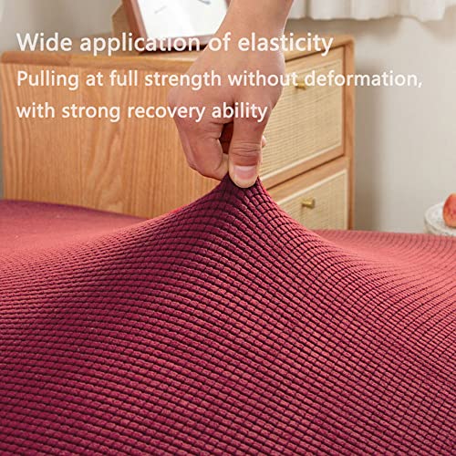YOPOIY Super Stretch Futon Cover Spandex Small Checks Pattern Futon Slipcover Washable Armless Sofa Cover Protector with Elastic Bottom Natural -Cream color-160-190cm