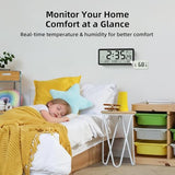 EASYERA 15'' Large Digital Wall Clock Battery Operated, Atomic Clock with Indoor Temperature and Humidity, Self-Setting with Auto DST, for Kitchen, Classroom, Living Room (Batteries Not Included)