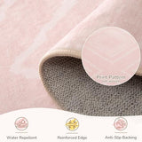 BESTSWEETIE Area Rug 5x7 Rug Machine Washable Non-Slip Low Pile Print Pattern Western Rug for Living Room Bedroom Entryway Tribal Series -Light Pink/Cream