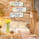 Yerliker 3 Buddha Decor Buddha Wall Art Meditation Room Chakra Decor for Bedroom Zen Quotes Wall Decoration Spiritual Gift Hanging Buddhism Spa Room Decoration Yoga Art for Women(White)