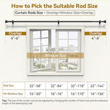YaFex Curtain Rods 32-144 Inch, Heavy Duty 1 Inch Adjustable Curtain Rod for Windows, Black Extra Long Window Treatment Rods, Modern Design, Easy Installation