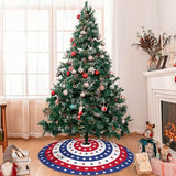 4th of July Decoratios for Tree Skirt Gnome Stars Patriotic America Memorial Day 36in Holiday Tree Skirt Decor for Party Indoor Home