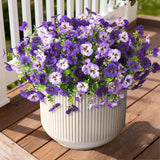 INQCMY Fake Artificial Pansy Flowers for Outdoor, Faux Silk Pansies Flower 12 Pcs Spring Summer Decoration, UV Resistant Fake Plants for Outside Planter Porch Yard Patio Home Decor(Double Purple)