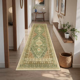 Runner Rug 2x6 Washable Rugs for Hallways, Olive/Brown/Multi