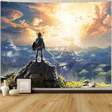 kampdream Anime Video Game Tapestry, Sky and Mountain Landscape Tapestries for Boys Man Bedroom Living Room 36×48 inch