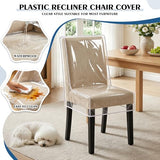 TAOCOCO Clear Dining Chair Covers, Heavy Duty Plastic Chair Covers, 4 Pack Waterproof Seat Cover for Protection Against Cat & Dog Clawing, Stain & Dust Protector, Easy Clean