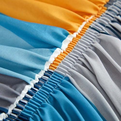 Stretch Sofa Cover, High Elastic Fabric 1 2 3 4 Seater Couch Slipcover, Machine Washable Sofa Cover Universal Non Slip Couch Cover with Skirt (F,1 Seater/35-55in)