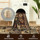 Rustic Cabin Area Rug 8x10,Western Rugs for Living Room Bedroom,Brown Rug