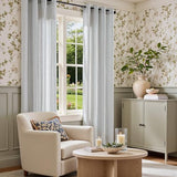 Vangao Linen Striped Curtains for Living Room Bedroom Farmhouse Tickingstripe Light Filtering Window Curtains Printed Drapes Grommet Top 2 Panels Blue W50 x L84 Inch