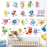 decalmile Colorful Shapes Numbers Wall Decals Educational Learning Geometry Wall Stickers Kids Toddler Room Preschool Classroom Daycare Wall Decor