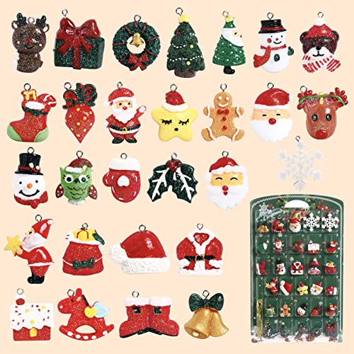 30 pcs Christamas Tree Decorations Clearance,Mini Resin Ornaments for Christmas Trees,Small Santa Clause Charms Xmas Decorations Sets for Girls Women