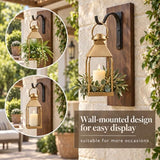 Antique Gold Decorative Metal Lanterns Indoor Outdoor Set of 2