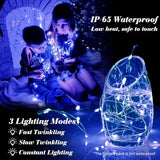 ZGWJ 12 Pack Fairy Lights Battery Operated, 7ft 20 Mini LED Fairy String Lights Silver Wire 3 Modes for DIY, Parties, Wedding, Bedroom, Halloween Christmas Decoration Blue