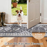 HEBE Boho Kitchen Mats for Floor 24''x120'', Non Slip Washable Runner Rug