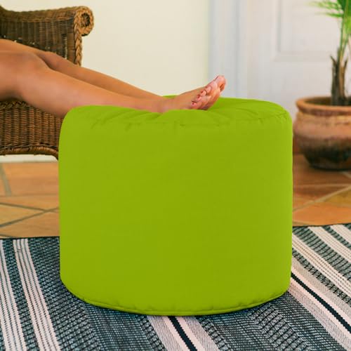 Jaxx Spring Indoor/Outdoor Bean Bag Pouf Ottoman, Lime