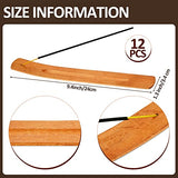 Cunhill 12 Pieces Handmade Wooden Incense Stick Holder Wood Incense Burner Ash Holder Trays for Sticks Home Utilities Accessories and Buddha Hall