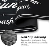 Non-Slip Laundry Room Rug Runner 17.3"x47.2" Washable Floor Cushioned Rubber Carpet Black Bathroom Hallway Mudroom Kitchen Mat for Farmhouse Entryway Washroom Decor Accessories