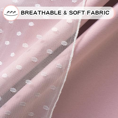 MYSKY HOME Pink Blackout Curtains for Girls Bedroom & Nursery Kids Blush Princess Double Layer Drapes, Polka Dots Sheer, Grommet Tops, 52x84 Inch, 2 Panels