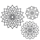 OYEFLY 3 Pieces Metal Flowers Wall Decoration,Flower Art Wall Decor Farmhouse Wall Decor (Black style2)