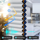Changshade Cordless Cellular Shades, Blackout Honeycomb Shades for Windows, Pull Down Pleated Blinds, Easy to Install for Indoor Windows and French Doors,34" W x 72" H, White