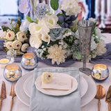 Blue Mercury Glass Votive Candle Holders Set of 12