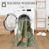 Lahome Floral Rugs for Entryway, 2X3 Washable Kitchen Rugs Ultra-Thin Soft Rug, Non Slip Indoor Door Mat Stain Resistant Boho Small Flore Throw Carpet for Bathroom Bedroom (2x3ft,Green)