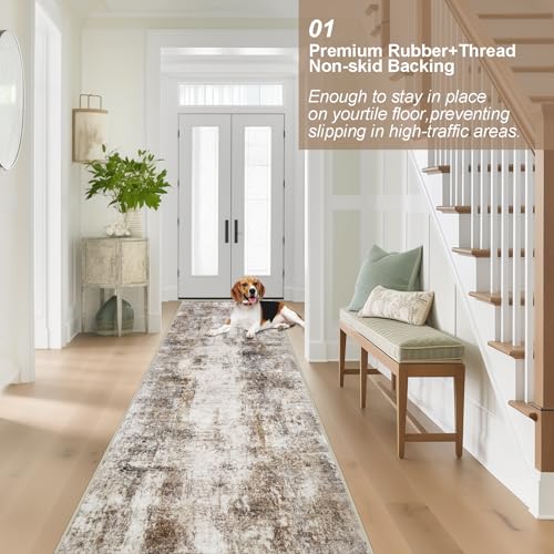2x10 Washable Runner Rug,Non-Slip Hallway Runner Rug for Kitchen