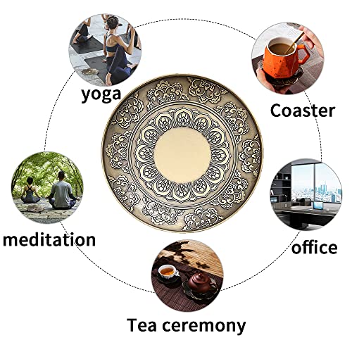 Brass Plate Incense Holder Set- 3 in 1 Incense Burner - for Smudging Bowl, Offering Bowl, Incense Burner Holder, Ash Catcher,Jewelry Dish