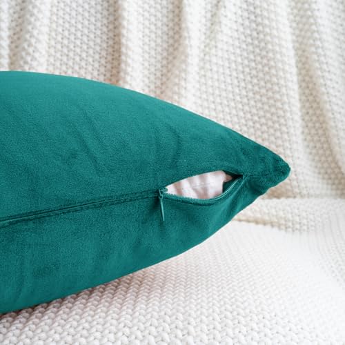 HWY 50 Teal Throw Pillow Covers Velvet 20x20 Inch Pack of 2