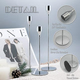 6Pcs Silver Candlestick Holders Set Fit 3/4" Tall Taper Candle Home Decorative Table Centerpieces for Family Dinning, Party Decoration