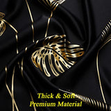 Estelar Textiler Black Blackout Curtains for Bedroom 84 Inches Long, Room Darkening Grommet Thermal Insulated Curtains for Living Room, Light Blocking Drapes with Gold Print Design,52Wx84L,2 Panels