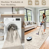 Washable Runner Rug 2x10 Hallway, Ivory Taupe
